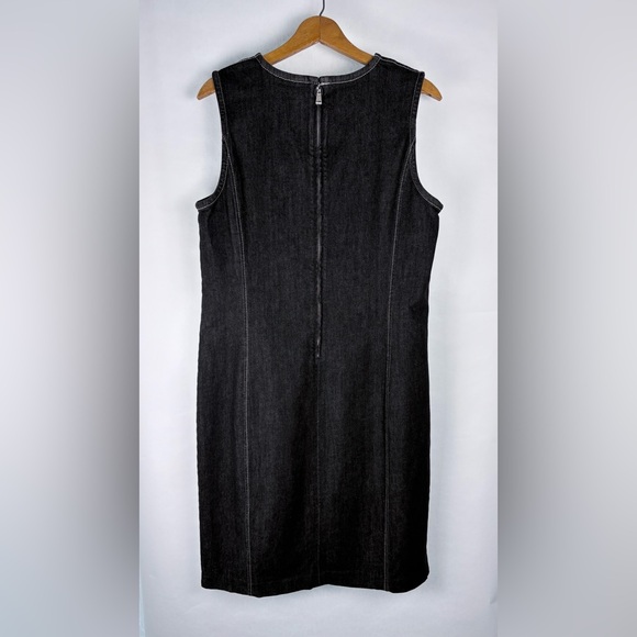 Lauren by Ralph Lauren Black Denim Sheath Dress Size 12 - Picture 2 of 5